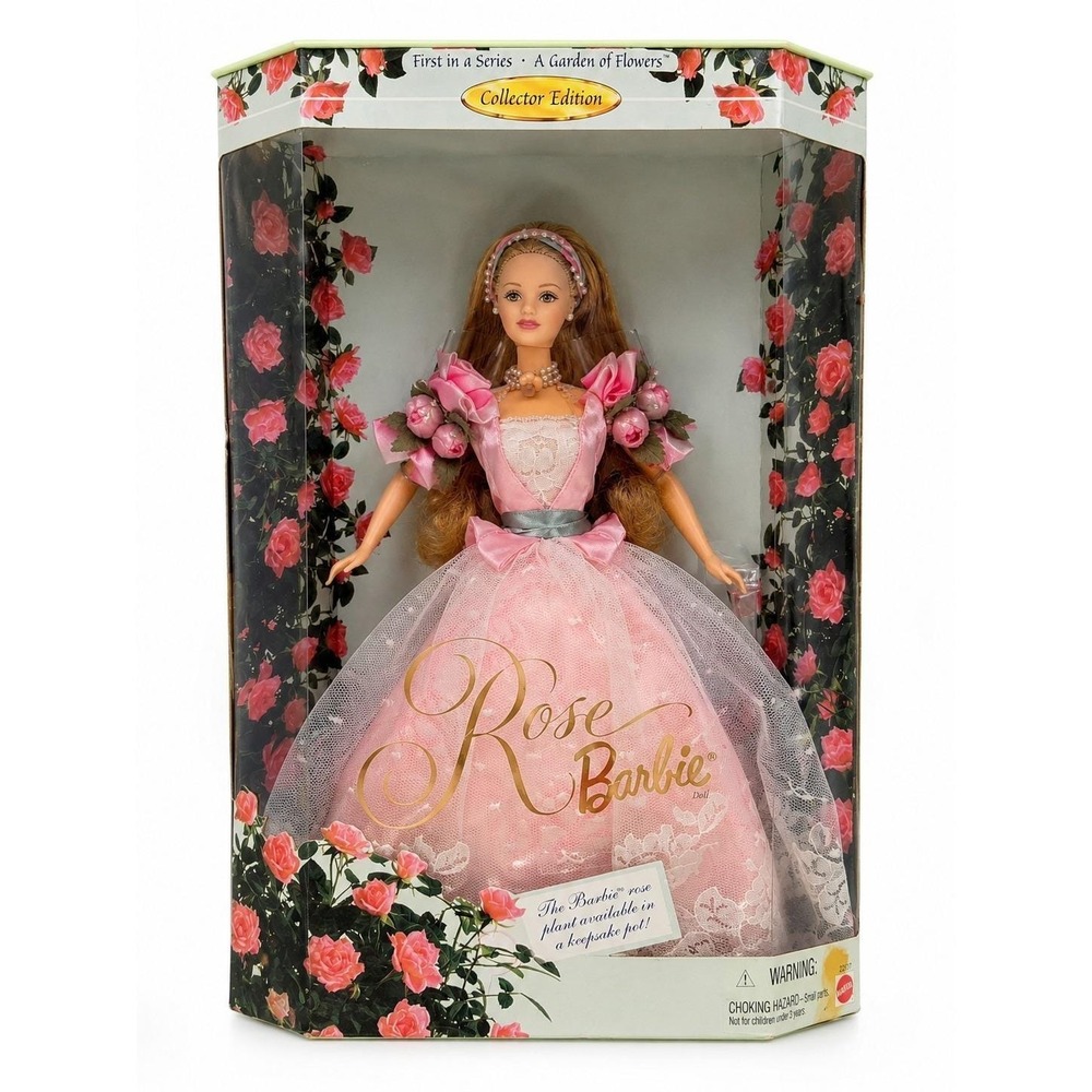 1998 Rose Barbie A Garden of Flowers Collector Edition 1st Series Mattel NIB